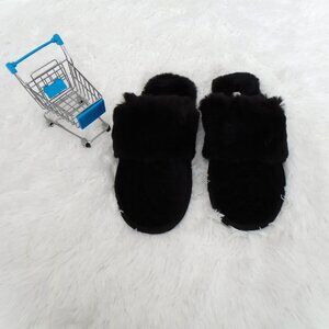 Coach Zuri Womens Black Slippers 7B Faux Fur